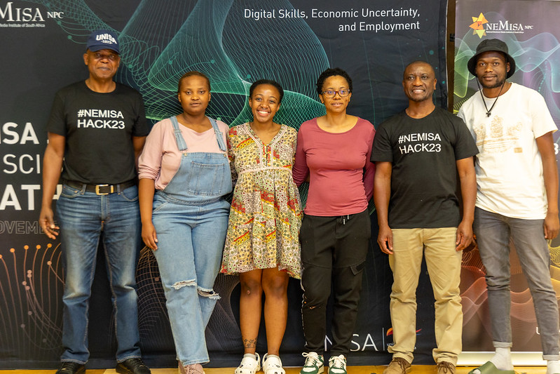 MEET THE WINNERS OF THE NEMISA 2023 DATATHON

Congratulations to team, The Unravellers who won first place and crowned The <a href="/NEMISA_/">NEMISA</a>  2023 Datathon Champions! They built a Herbal Alternative Recommender System.

Walking away with R100 000 cash🎊🎊

#NEMISAHack2023 #GetReadyNawe