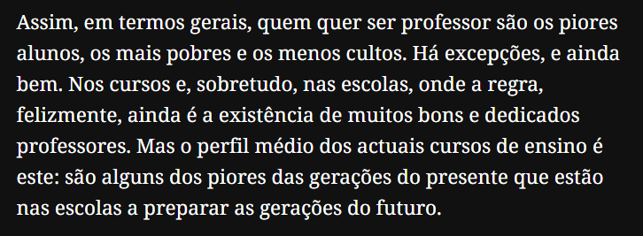 ahcristo's tweet photo. O Deputado PS mete print do título de artigo meu (2014), sem acesso ao texto, onde alerto para problema de perfil — não de profs em geral, mas base de recrutamento de novos profs (bons alunos não querem ser profs). Escassez de profs não foi surpresa. PS ignorou tema durante anos. https://t.co/sutWLa0N9L