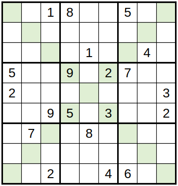 robakun2011's tweet photo. #数独 #sudoku #ナンプレ #numberplace
対角線・はいぱあ難問9x9です(*^^*)
基本的な解き方だけでは解けません ;^_^A💦
通常のルールに加えて、色付きのマス(対角線やブロック)にも全ての数字が入ります。
#robakun https://t.co/K70cfcfBHl
