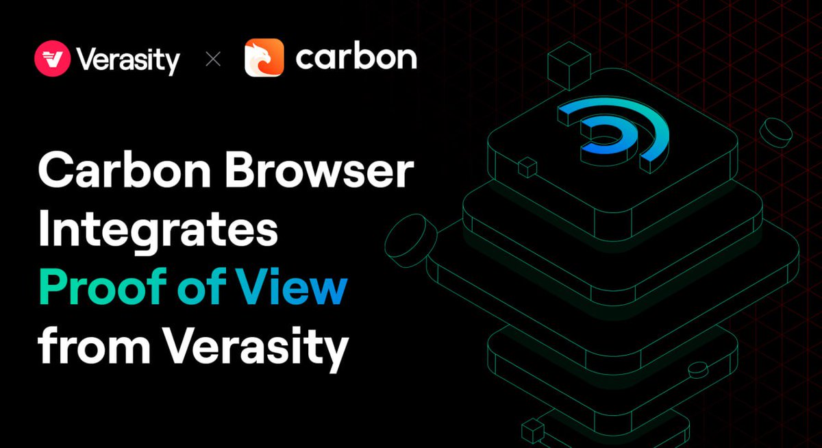 Crypto space is actually amazing and it is great to see that two great teams can be connected by the power of the community!

@verasitytech VeraViews is integrated with the best internet browser of @trycarbonio!

This partnership will make the $CSIX browser the most bot resistant…