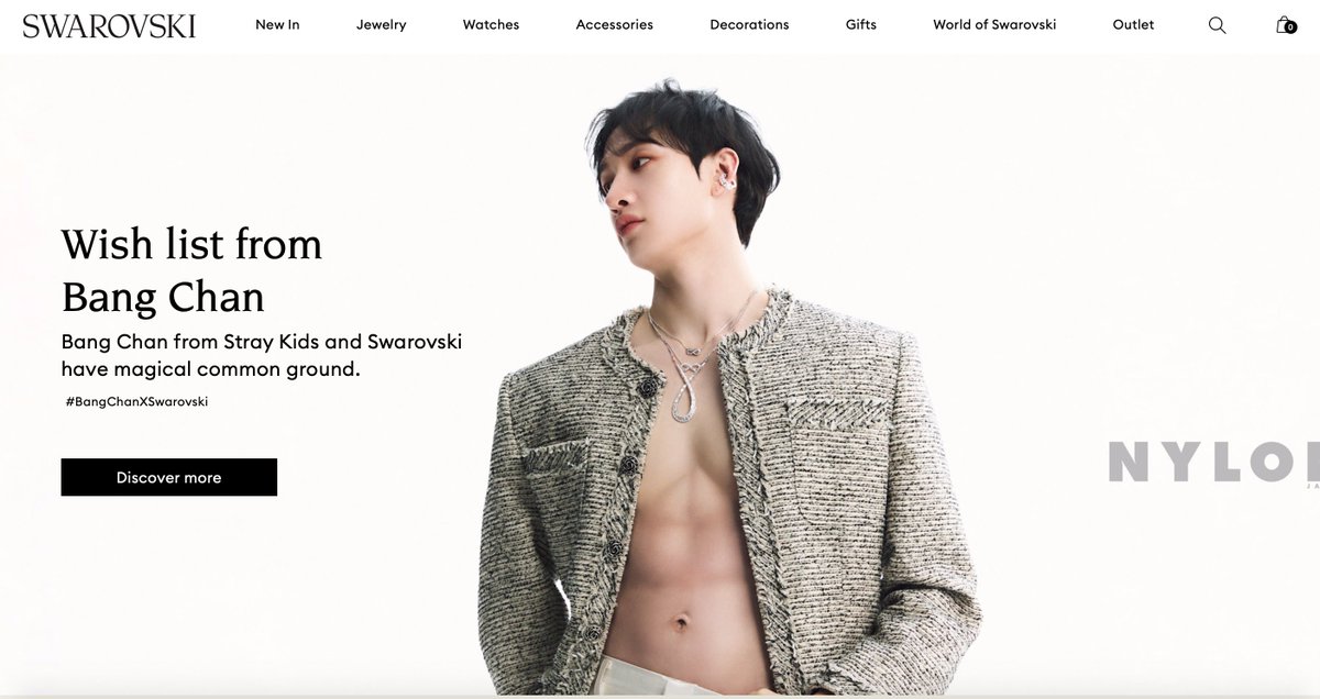 [INFO] #BangChan appears on Swarovski website! 'Bang Chan and Swarovski have magical common ground.' 🔗 swarovski.com/en-JP/s-swarov… BANG CHAN SHINES ON NYLON #NylonStarBangChan #BangChanXNylonJapan #BangChanXSwarovski @NYLONJAPAN @swarovski @Stray_Kids