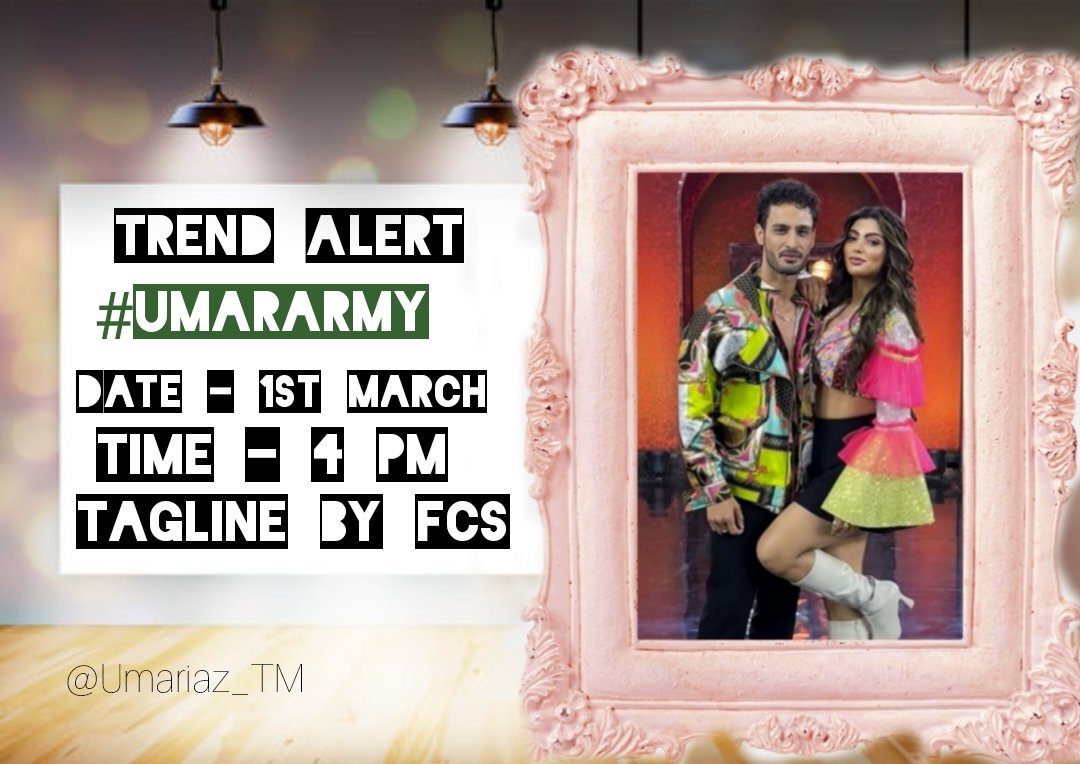 _Alisha_111's tweet photo. ✧༺ TREND ALERT ༻✧
◑TREND TOPIC: #UmarRiaz hosting a show #D2RMrandMissIndiaRunwayModel
◐DATE: 1st MARCH
◐DAY: FRIDAY
◒TIME: 4 PM IST
◓DRAFTS: 500
#TeamUmarRiaz #UmarRiaz #UmarArmy https://t.co/X20pWFZoS2