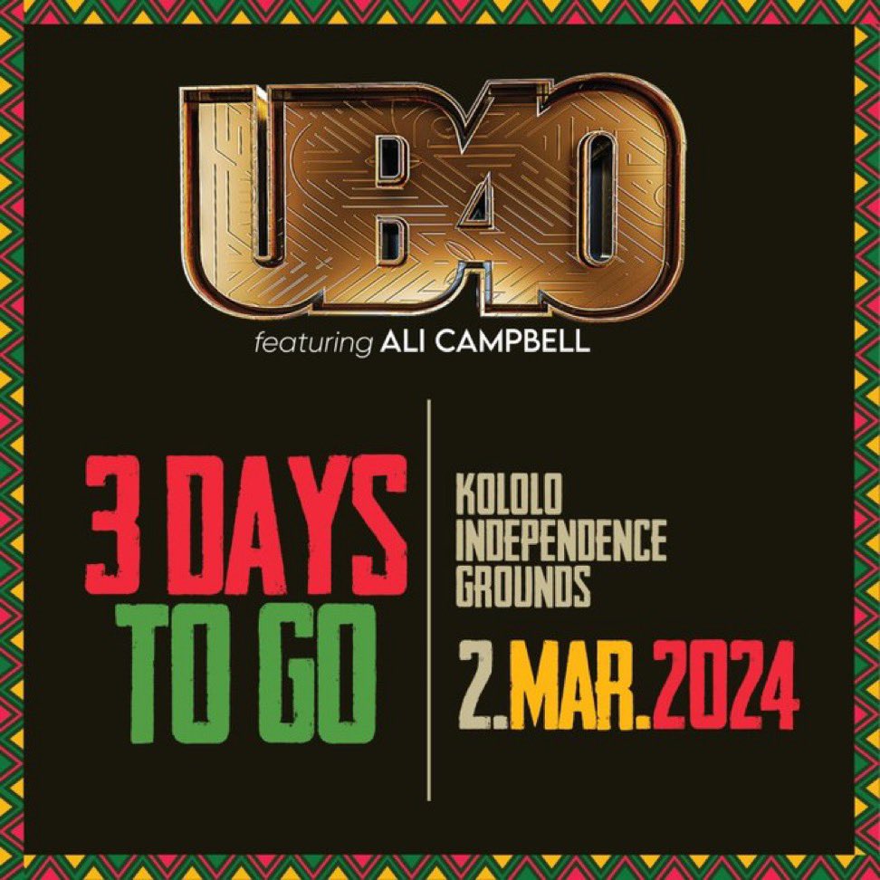 We are just left with 3 days to the d-day.
Get your discounted tickets from #MTNMoMo app and let's groove together in one of the biggest concerts this year— #UB40FtAliCampbell 
#TogetherWeAreUnstoppable