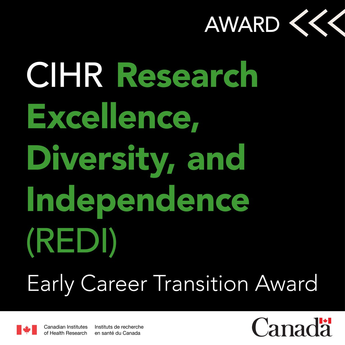 Beginning a research faculty career is not easy and systemic barriers make it harder. Today, the #GoC announced the recipients of the first-ever CIHR Research Excellence, Diversity, and Independence (REDI) Early Career Transition Award. canada.ca/en/institutes-…