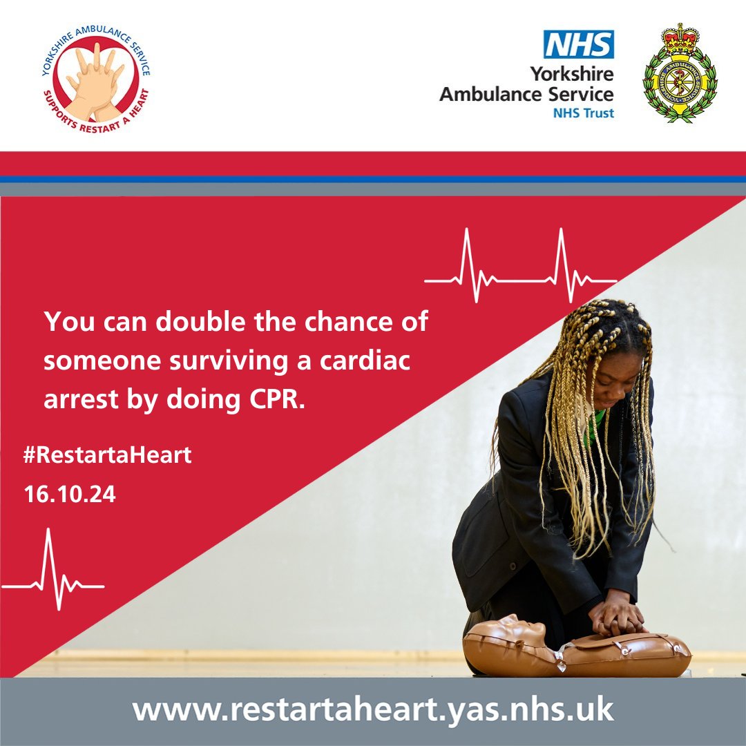 When you learn CPR, you learn how to save a life. Secondary schools across Yorkshire can sign up for free life-saving training at ow.ly/yaxy50QIeOh