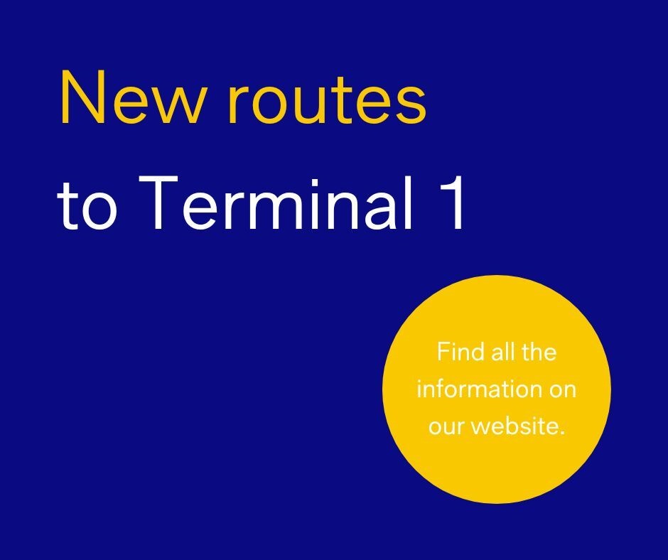 📍 Due to construction work in part of the Airport Shopping area, new routes to and from Terminal 1 are signposted. Please follow the signs. Find all the information on our website: di-ri.co/zMcyM