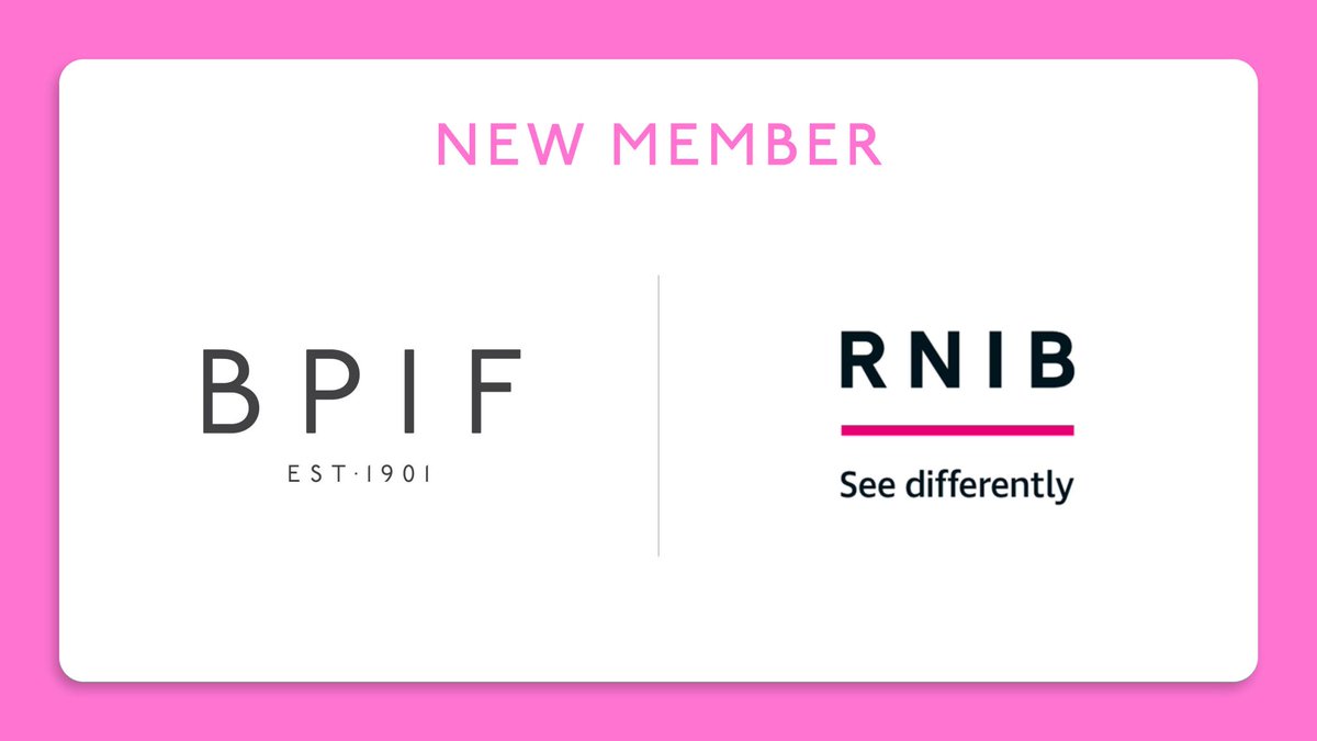 A warm welcome to our new member @RNIB! This non-profit organisation is committed to helping blind and partially sighted people. We're pleased to be helping them continue with their valuable work. #bpifmember