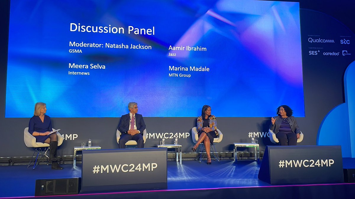 .@MeeraSelva1 on the civil society perspective. We support independent journalism. There’s never a situation where information shutdown is justified. It’s a fundamental human right and increasingly a humanitarian need. #MWC24MP