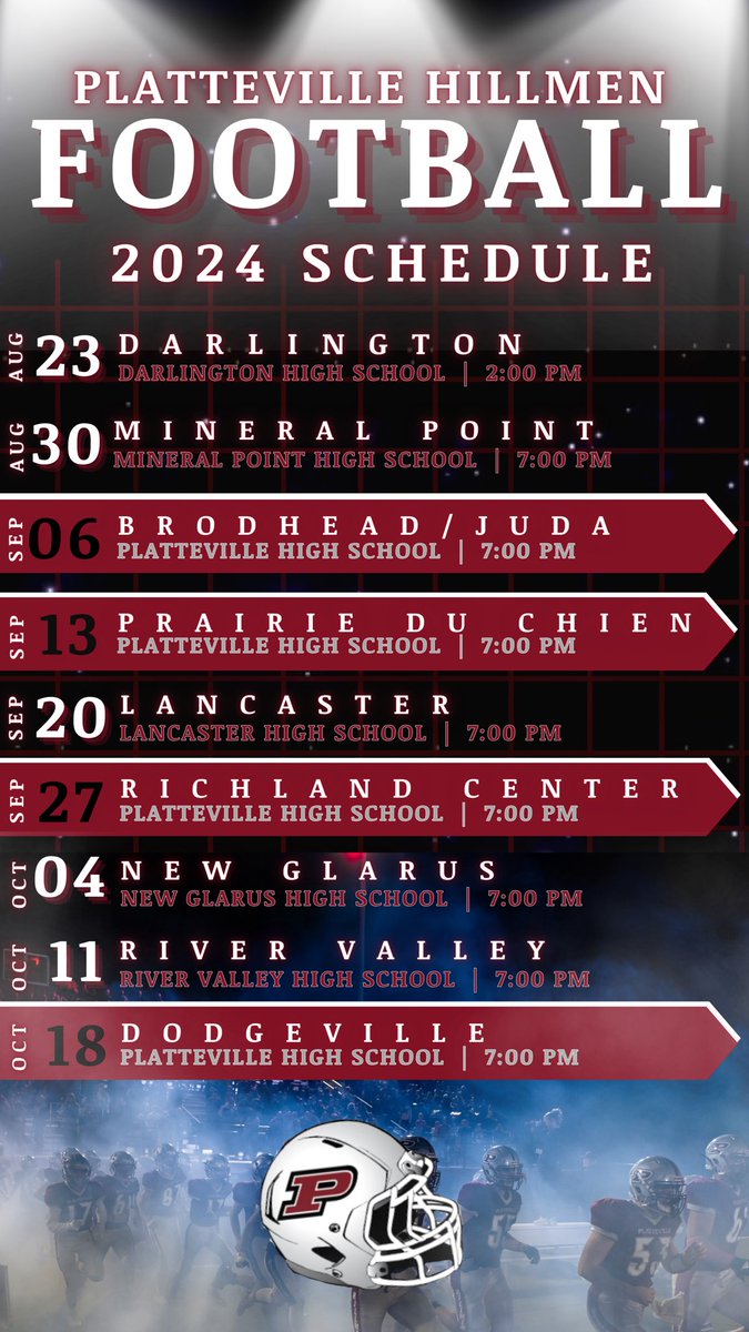 2024 Hillmen Football Schedule! #HillmenPride