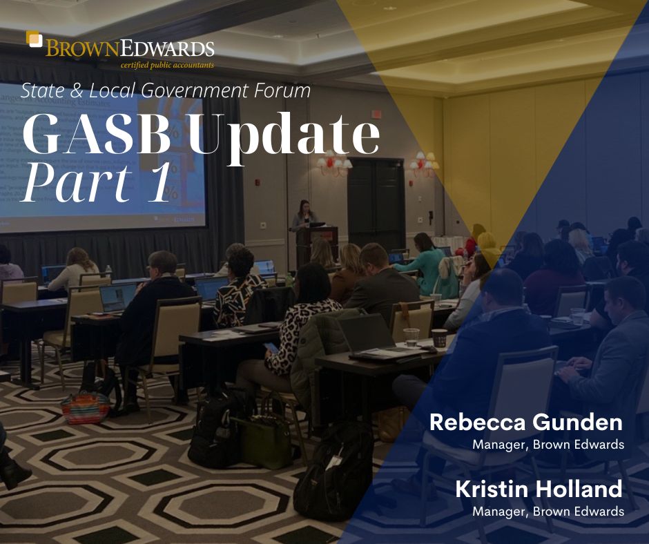 BrownEdwards's tweet photo. BE Managers, Rebecca Gunden and Kristin Holland, update forum attendees on GASB No. 100 - Accounting Changes & Error Corrections and GASB No. 101 - Compensated Absences.
Register here: https://t.co/2iBkXeTk97
#StateGov #LocalGov #GovernmentForum #GASB100 #GASB101 https://t.co/47UkDtEse0