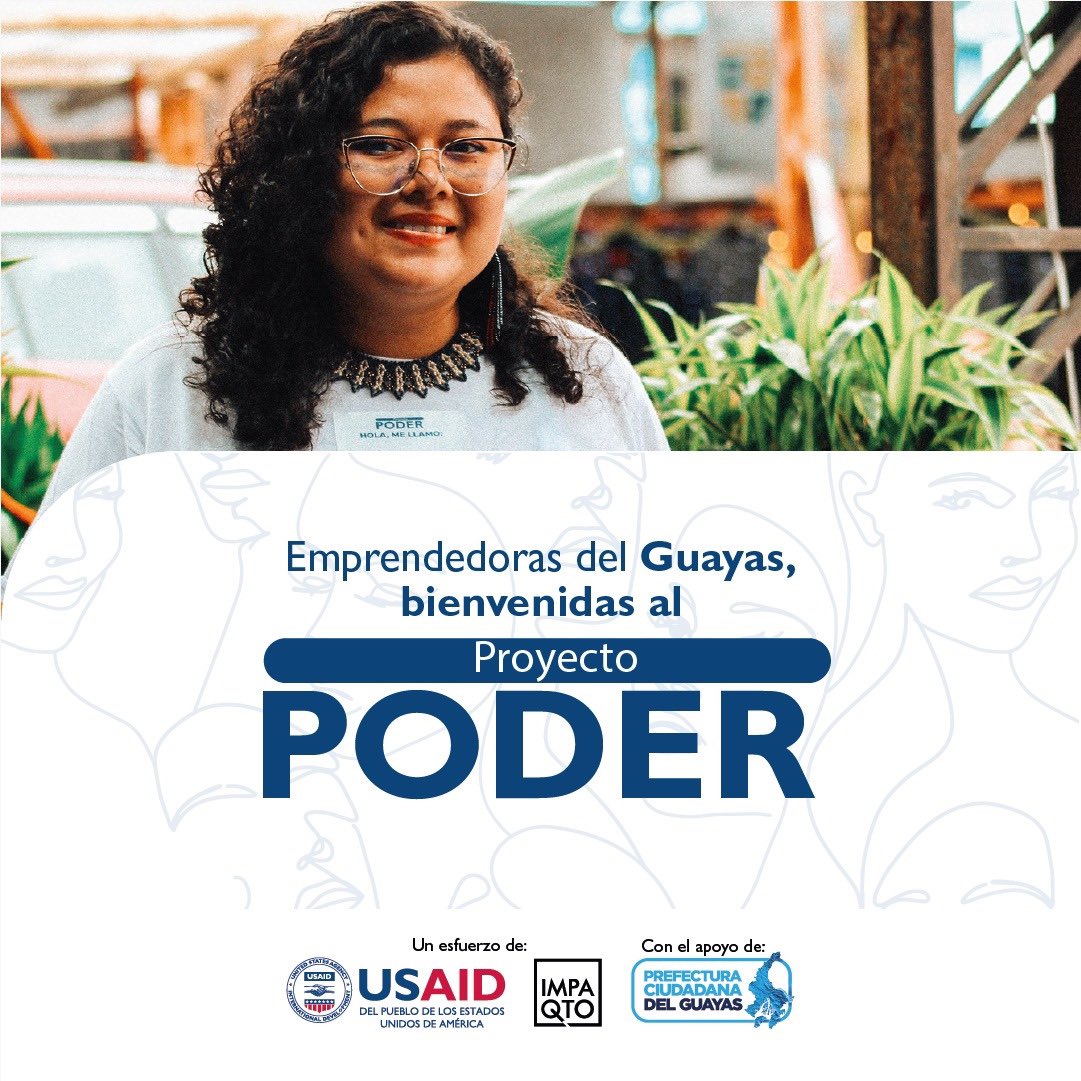 📣 ¡ATENCIÓN GUAYAS! 📣

Si eres una emprendedora que busca:
💪 Fortalecer sus capacidades.
📈 Mejorar su resiliencia personal.
🤝 Ser parte de una comunidad de emprendedoras
empoderadas.

Postula desde hoy al #ProyectoPODER, implementado por
<a href="/USAID/">USAID</a> e <a href="/IMPAQTOec/">IMPAQTO | Coworking | Capacitación | Inversión</a> ➡