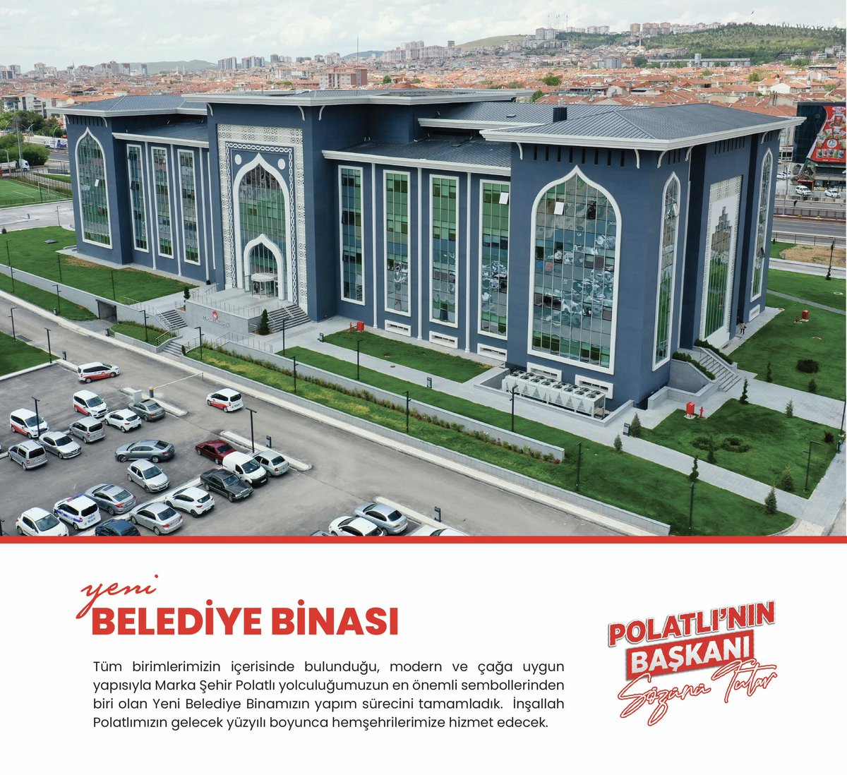 m_yildizkaya's tweet photo. #azlaf #çokiş ✅
Tüm birimlerimizin içerisinde bulunduğu, modern ve çağa uygun yapısıyla Marka Şehir Polatlı Yolculuğumuzun en önemli sembollerinden biri olan Yeni Belediye Binamızın yapım sürecini tamamlayarak hemşehrilerimizin hizmetine açtık. İnşallah Polatlımızın gelecek yüzyılı boyunca hemşehrilerimize hizmet edecek.
#polatlınınbaşkanı
#sözünütutar 🇹🇷