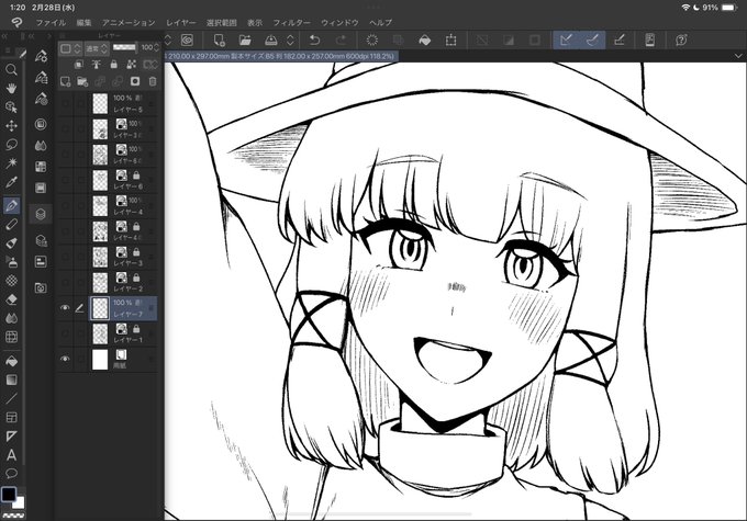 クリスタのペン入れ悪くないな 