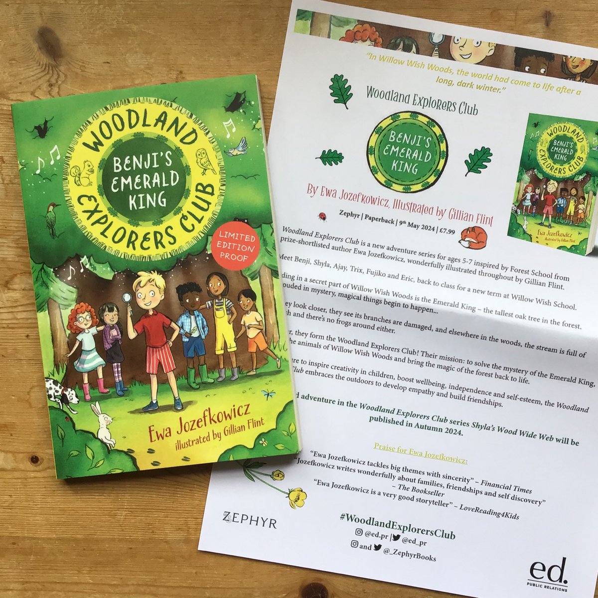 This looks like a fab springtime read! Huge thanks to @ed_pr @_ZephyrBooks for #WoodlandExplorersClub: Benji's Emerald King by @EwaJozefkowicz, illustrated by Gillian Flint. Out 09/05 for 5-7 readers, and inspired by Forest School, it looks gorgeous! 🥰
