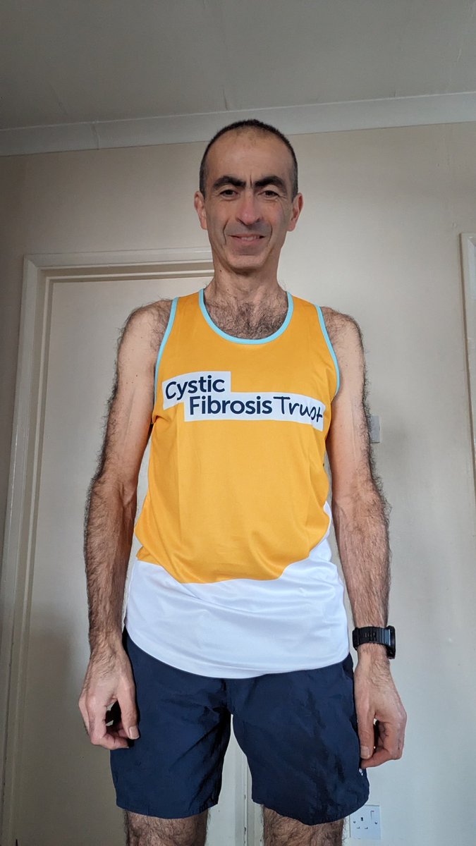 Marathon haircut and new <a href="/cftrust/">Cystic Fibrosis Trust</a> vest ready for Cyprus Marathon justgiving.com/page/john-kaza…