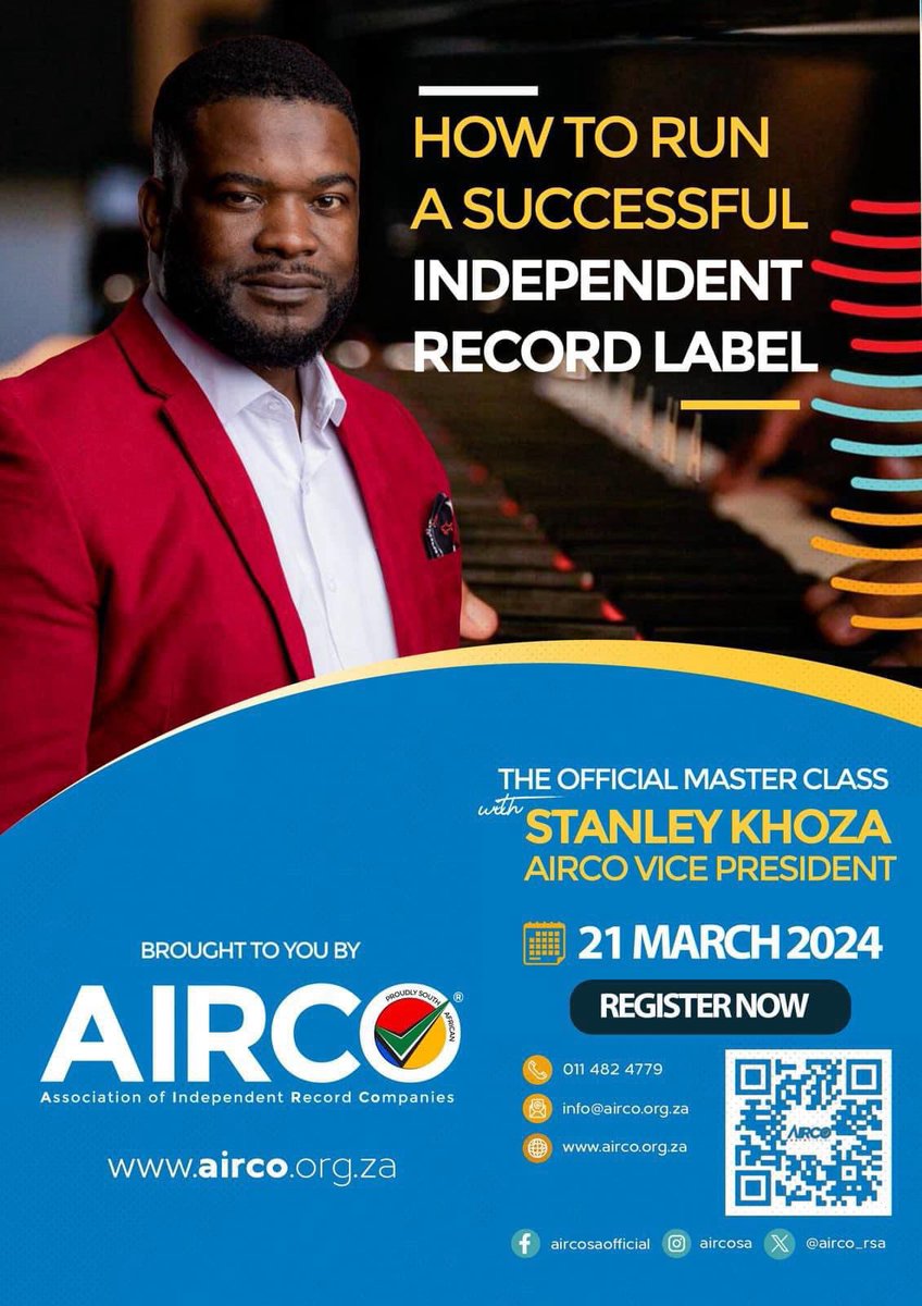 The exclusive once in a lifetime opportunity is here. Rsvp now and join the masters of the independent industry.  Email info@airco.org.za or call 011 482 4779 for more information.  Don’t miss @stankworldwide live