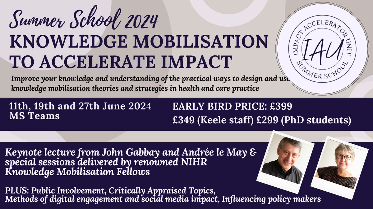 Do you know how to maximise the impact of your research right from the proposal stage, if not why not find out how? I will be hosting this wonderful summer school (online) in June. @NIHRresearch @CRN_WMid @KeeleIAU @MPFTResearch @NHSEngland @RCNResForum