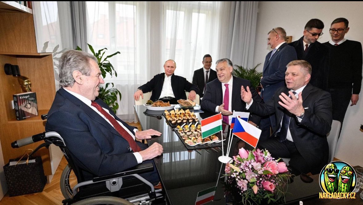 Všichni kámoši u jednoho stolu. #Fico #Zeman #Orban #Putin