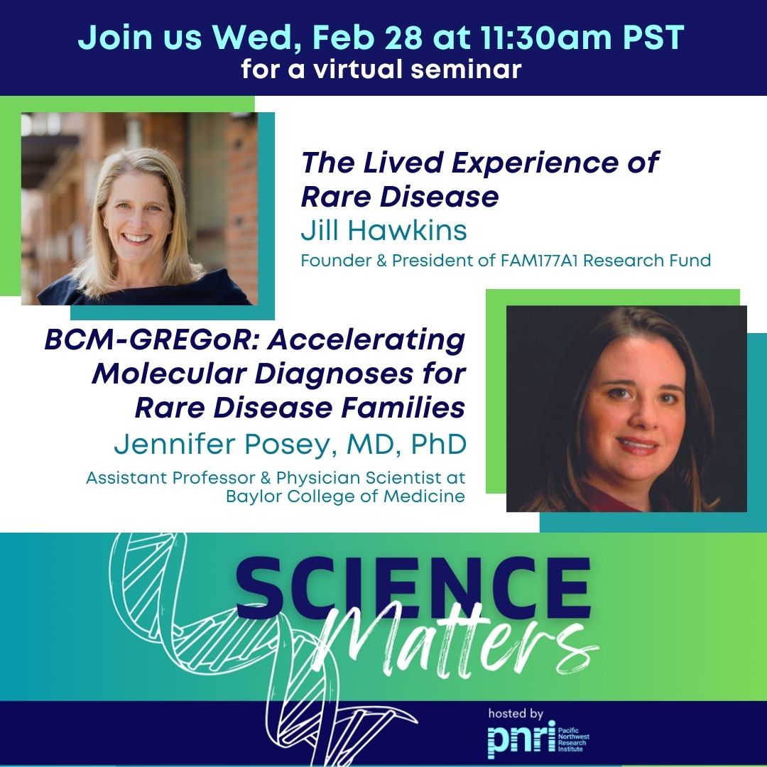 Join us TOMORROW for an inspiring #RareDiseaseDay2024  #ScienceMatters seminar! 
<a href="/fam177a1mamma/">Jill Hawkins</a> shares her family's journey from undiagnosed children to research pioneers. <a href="/poseypod/">Jennifer Posey</a> discusses <a href="/BCM/">Brian Moseley</a>-GREGoR rare disease research program. Register TODAY! bit.ly/3HSkxlx