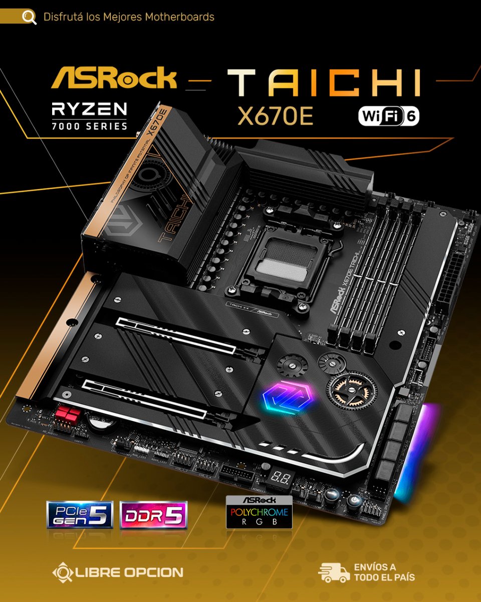 🚀 ¡Descubrí el corazón de tu próxima supercomputadora con la Motherboard ASRock Taichi x670E, ahora con WiFi6!

Amamos la Tecnología. ❤️