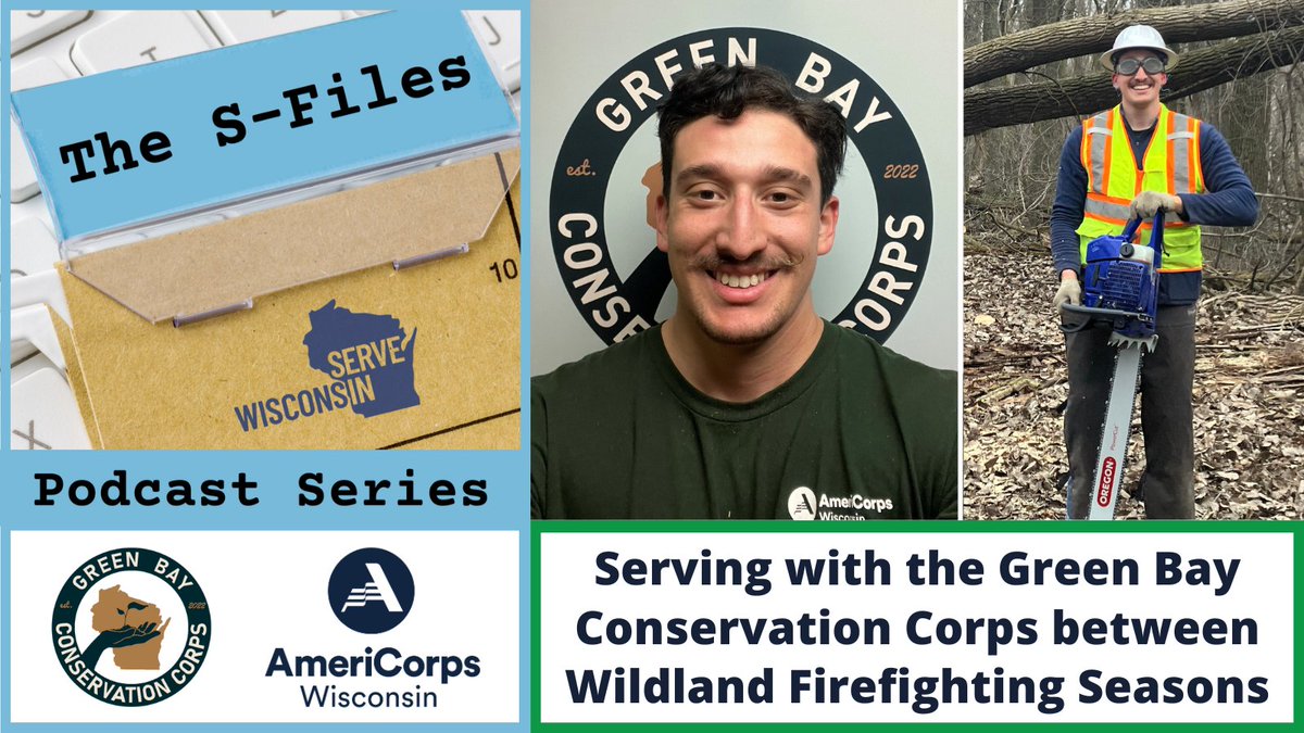 Serve Wisconsin (@servewisconsin) on Twitter photo Check out new The S-Files podcast episode exploring service of <a href="/CityofGreenBay/">City of Green Bay</a> Conservation Corps <a href="/AmeriCorps/">AmeriCorps</a> member Sam Greenberg, who is serving this winter while he is between seasons fighting wildland fires in the American West.
servewisconsin.transistor.fm/episodes/servi… Check out new The S-Files podcast episode exploring service of <a href="/CityofGreenBay/">City of Green Bay</a> Conservation Corps <a href="/AmeriCorps/">AmeriCorps</a> member Sam Greenberg, who is serving this winter while he is between seasons fighting wildland fires in the American West.
servewisconsin.transistor.fm/episodes/servi…