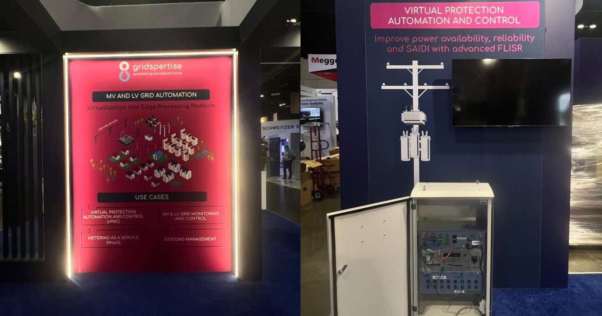 gridspertise's tweet image. Join us at booth 3225 at @DISTRIBUTECH International 2024 and discover our Virtualization and Edge Processing Platform for grid automation.
Book a meeting with our experts 🗓️shorturl.at/nBCY8 and discover more details about our presence and panels 👇shorturl.at/gJM48