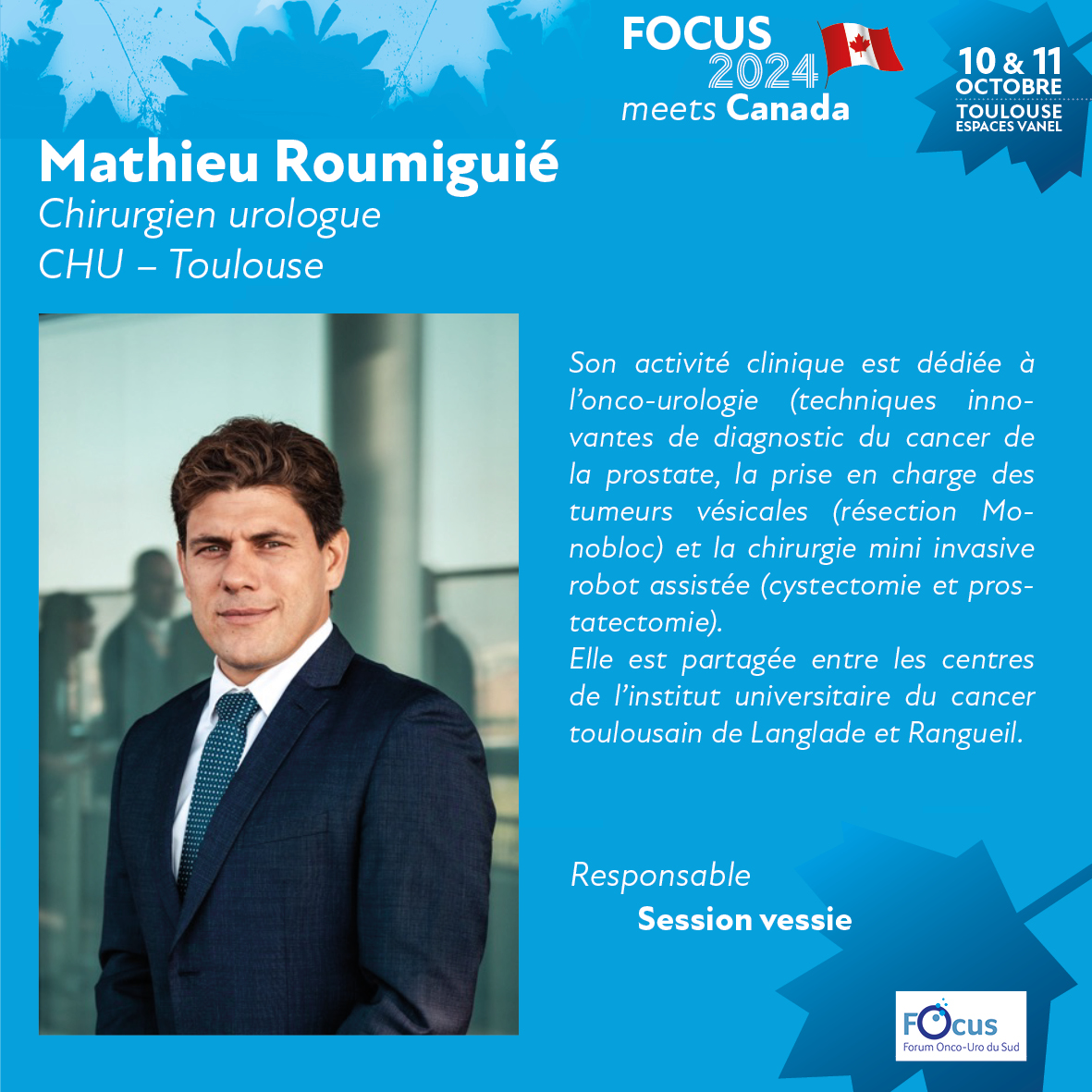 Suite des rencontres du comité organisateur @FocusMeeting @MRoumiguie, chirurgien urologue au CHU de #Toulouse Focus 2024 meets Canada : 10 et 11/10/2024 #Toulouse @jbbeauval @PignotG @GPloussard @PouesselD @RoubaudG @PaulSargos #focusmeeting #urology #oncology