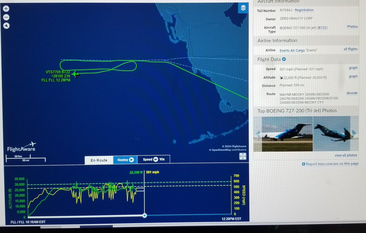 Amy Medina's flight progress on her ZeroG flight!