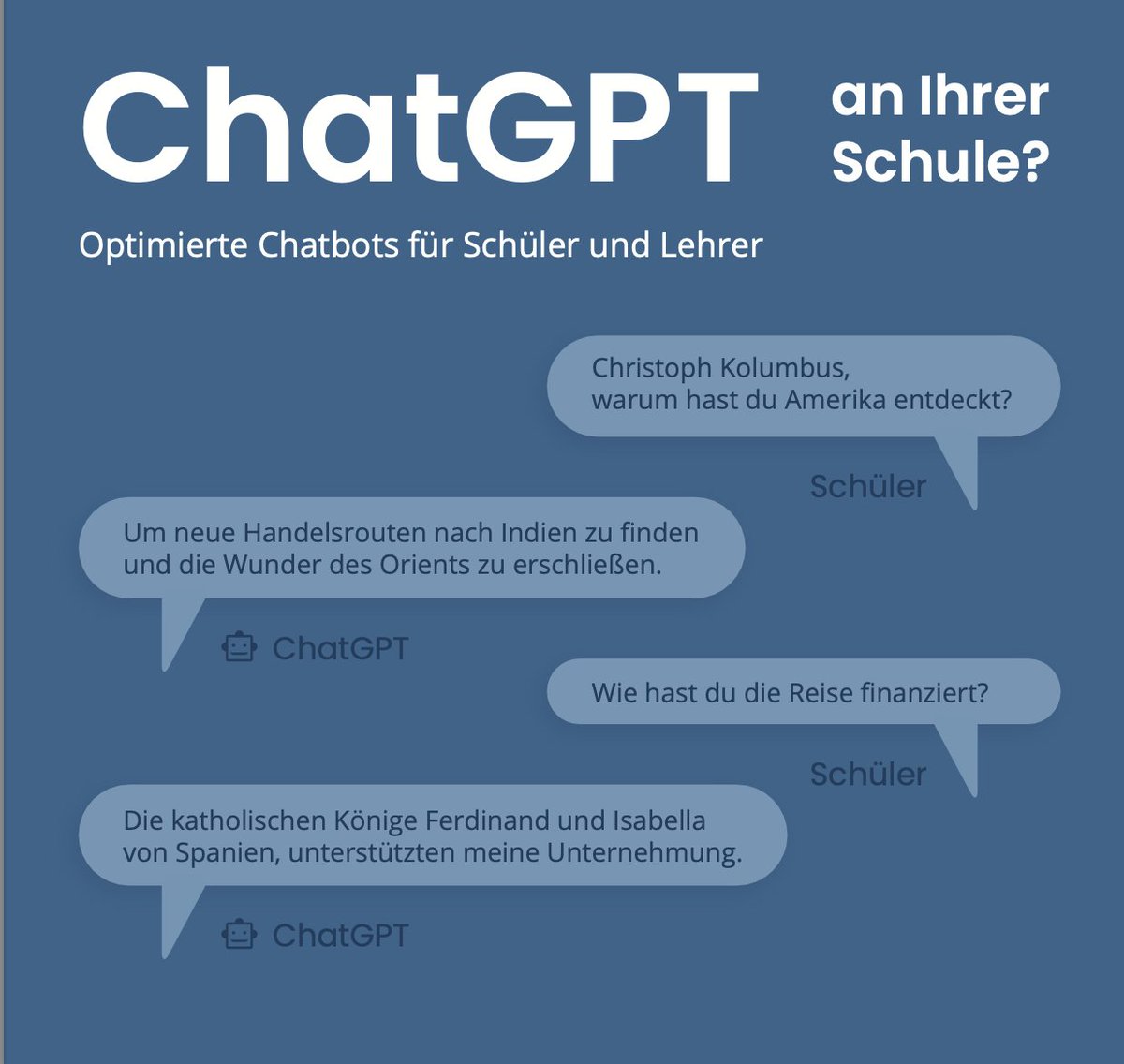 Wir sind jetzt hier auf Twitter und berichten über unser Produkt sowie über den Einsatz von #ChatGPT und #KI in der Schule #digitaleBildung #twlz #DigitalTransformation