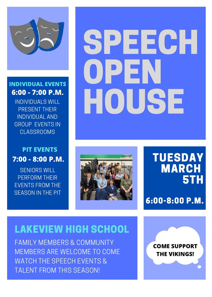 ONE WEEK AWAY! Come check out all the talent &amp; hard work from the season! 🎤🗯️🙌🏼 #lakeviewvikes #lakeviewspeech