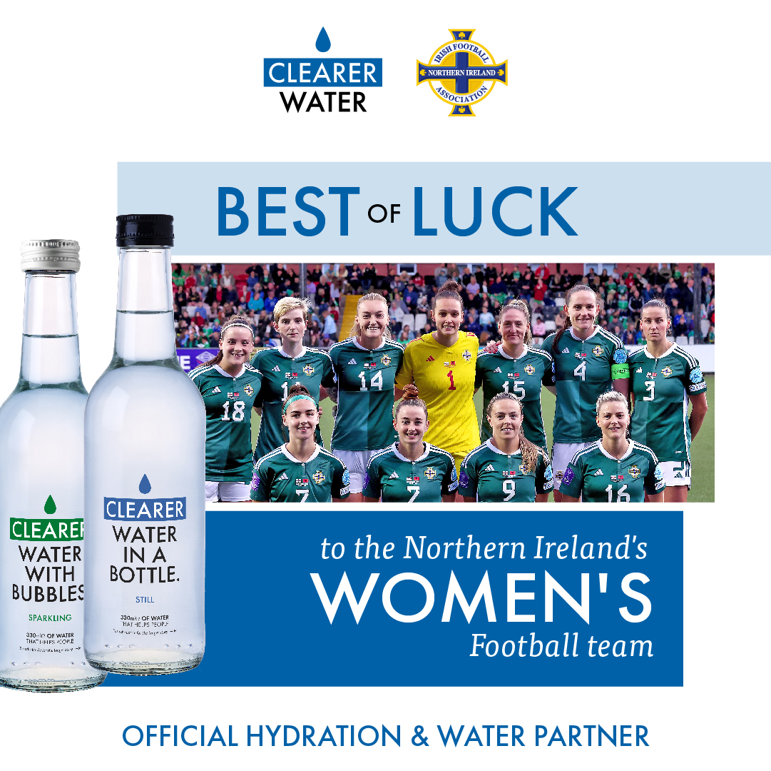 Best of luck to the Northern Ireland’s Women’s team as they play Montenegro in today’s National League playoff at Windsor Park #ClearerWater #WaterThatHelpsPeople @IrishFA