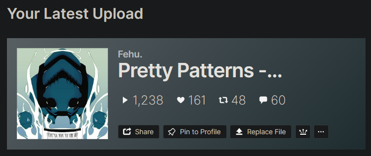 It's only been five days since I uploaded the "Breeze" Remix for <a href="/PrettyPatterns_/">Diego/Patterns</a> on SC and it's already past 1K plays and 100 likes! 🥺
I haven't had this much support on a self-upload before, so it caught me a bit off guard. all love