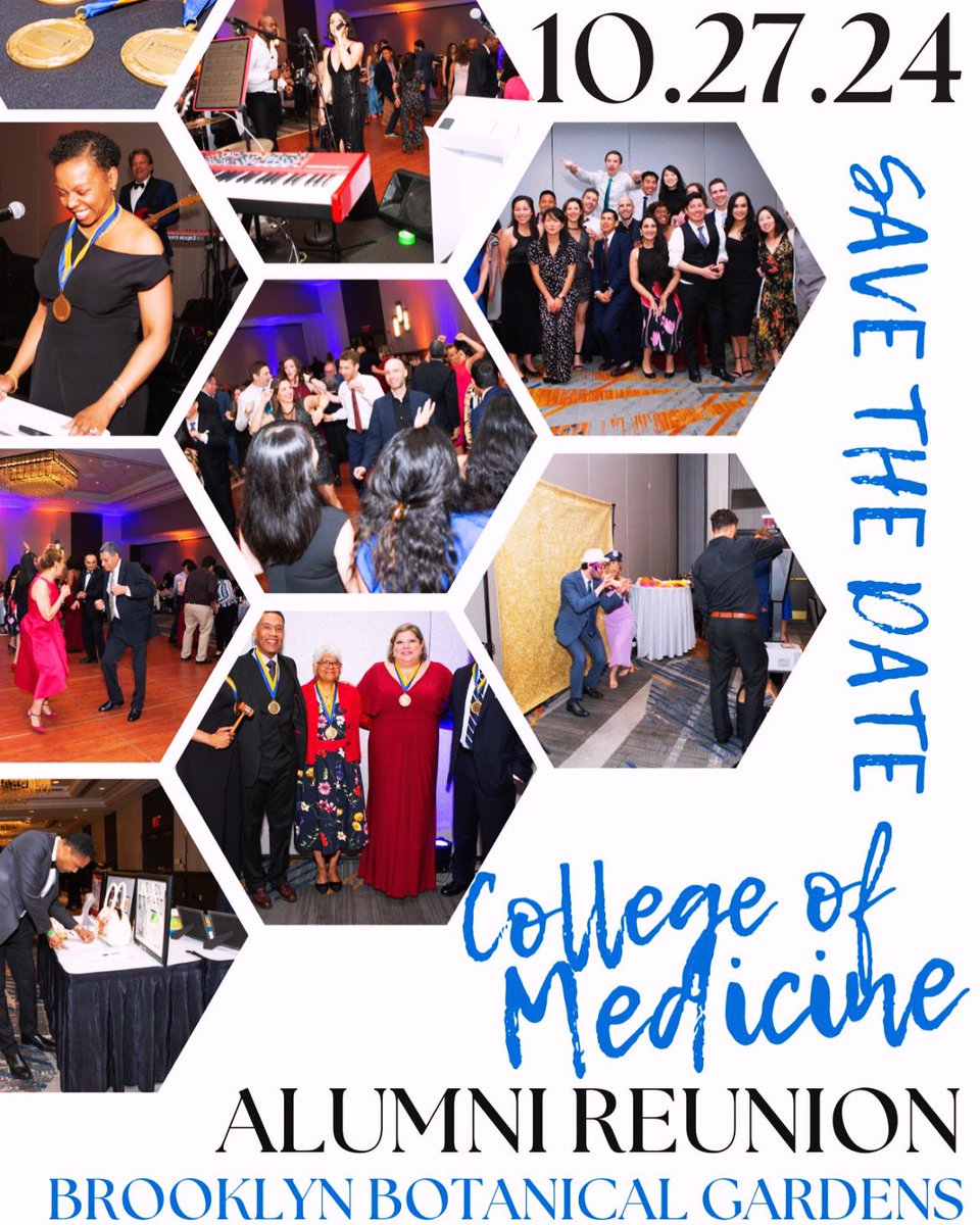 🚨SAVE THE DATE! 🚨

Alumni Association-College of Medicine SUNY Downstate 2024 Reunion will be on Sunday, October 27, 2024, at the iconic Brooklyn Botanical Gardens 👨‍⚕️👨‍🎓👩‍⚕️👩‍🎓🧑‍⚕️🧑‍🎓

Event details and formal invitation to follow. 📬📧📨

Mark your calendars 🗓 and spread the word 🗣