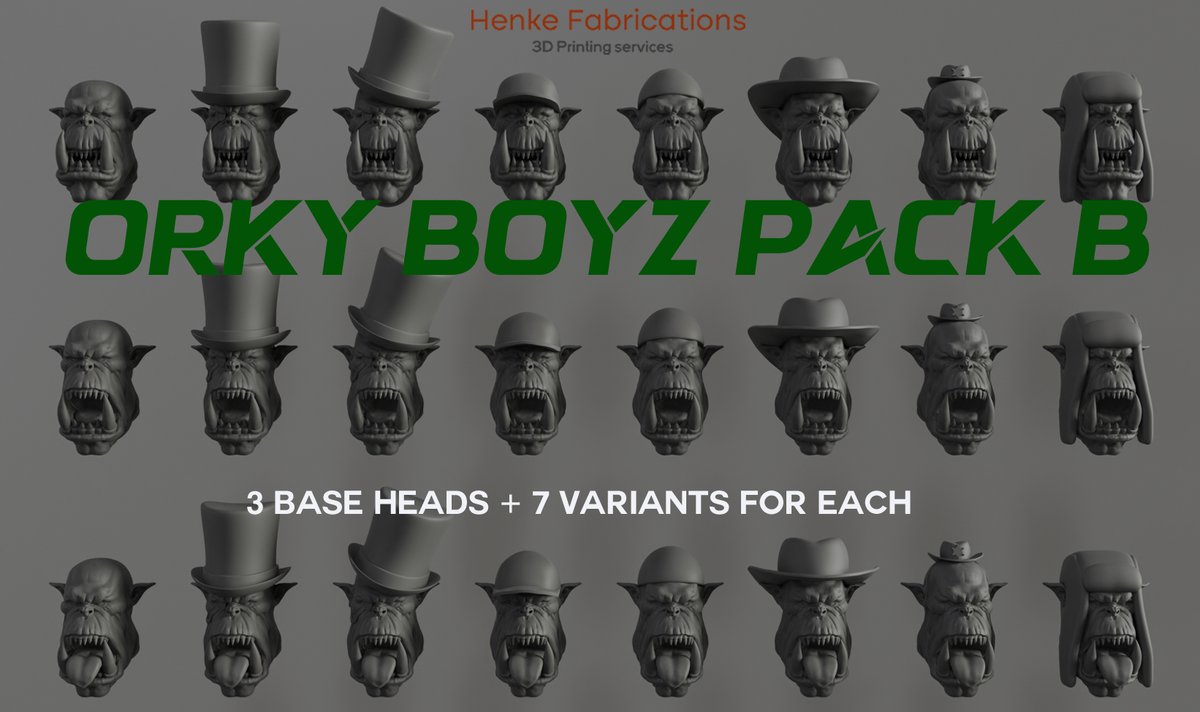 3dHenke's tweet photo. 50% off Ork boyx Double pack for a limited time https://t.co/GmpSCkabh3
#warhammer40k #WarhammerCommunity #miniaturepainting #3DPrinting https://t.co/fHGC1ThIx2