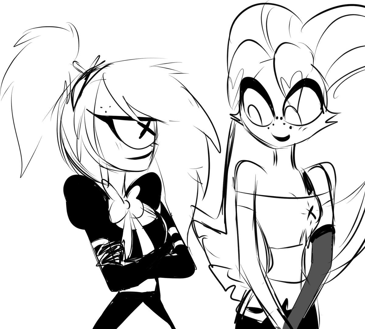 Doodles! Pt2 
#Charlastor #Spidermoth #PentNiss #Mollybomb #hazbinhotel #art #fanart