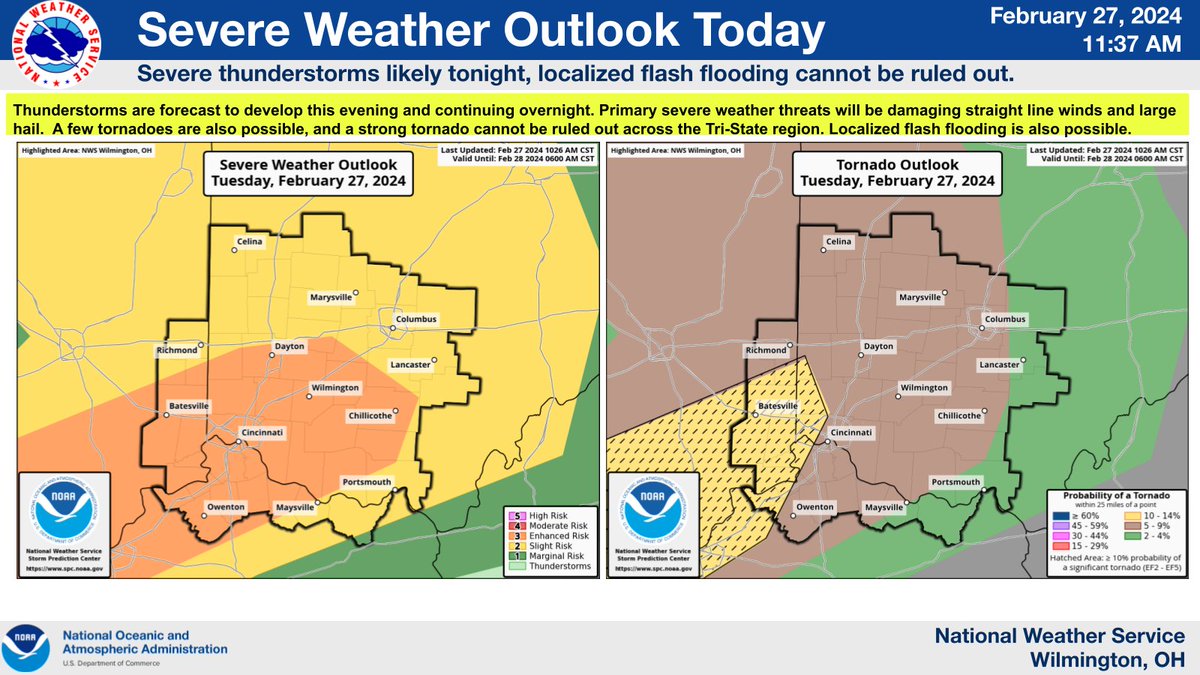 NWSILN's tweet photo. [1150 AM] Latest data has increased confidence in several waves of storms tonight, some of which are likely to be severe. Primary threat window 9PM-6AM. Large hail, damaging wind, and a few tornadoes are possible, and a strong tornado cannot be ruled out. Remain weather aware! https://t.co/LbFIkh2Oec