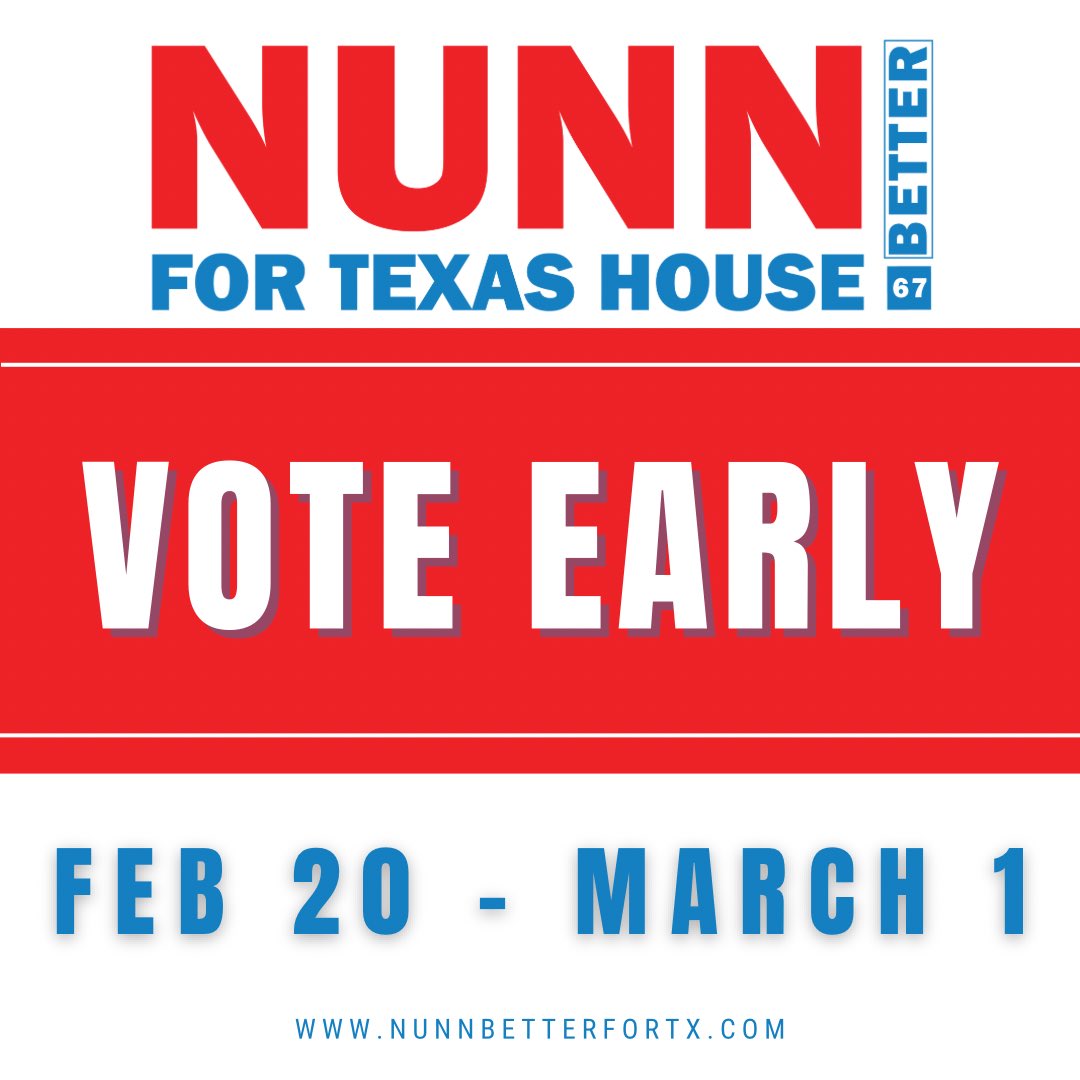 Make sure you get out and vote!
.
.
.
.
.
#earlyvoting #collincountytx #yourvotematters #nunnbetterfortx #votedemocrat2024 #youronevotemakesadifference