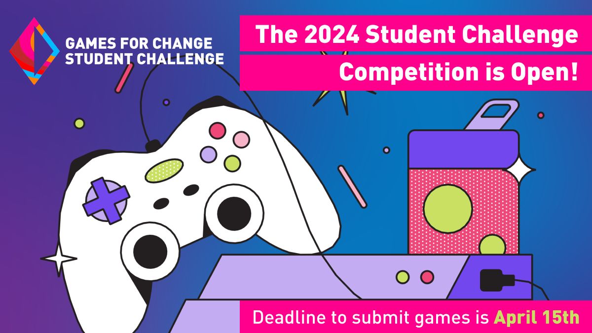 Less than 2 MONTHS left for #G4CStudent Challenge submissions! 🎮

Are you a student passionate about video games and social impact? Submit your game, design, or writing by the 4/15 deadline for a chance at prizes and a $10K scholarship!

Submit NOW ➡️ buff.ly/3SUqG5J