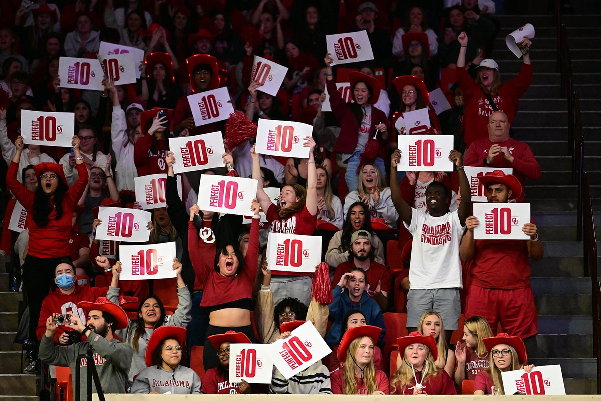 OU_WGymnastics's tweet photo. We've got a national broadcast this weekend and we need you to wear white, be loud and 𝙥𝙖𝙘𝙠 𝙩𝙝𝙚 𝙇𝙉𝘾! 

🆚 | No. 7 Michigan
📅 | Friday, March 1
⏰ | 6:15 p.m. 
📺 | ESPN2 
🎟 | https://t.co/PX1rfi9pQK https://t.co/R7UyVXVPke