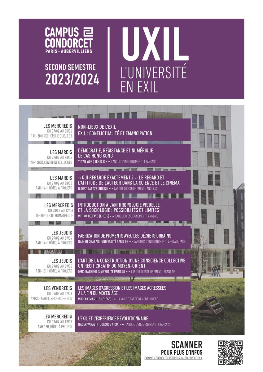 🗺️| Le second semestre d’UXIL - l'université en exil - a débuté aujourd'hui. Retrouvez les détails du programme ici → campus-condorcet.fr/fr/pour-la-rec…