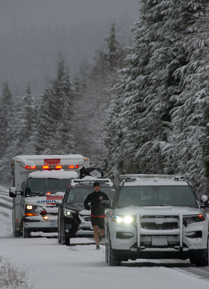 Day two of the @wwrunbc , from Woss to Sayward, was one of the most challenging days of running in years with near-whiteout conditions. Currently, the run has raised almost $75,000 for Wounded Warriors Canada to help fund their life-changing programs. @APBC873