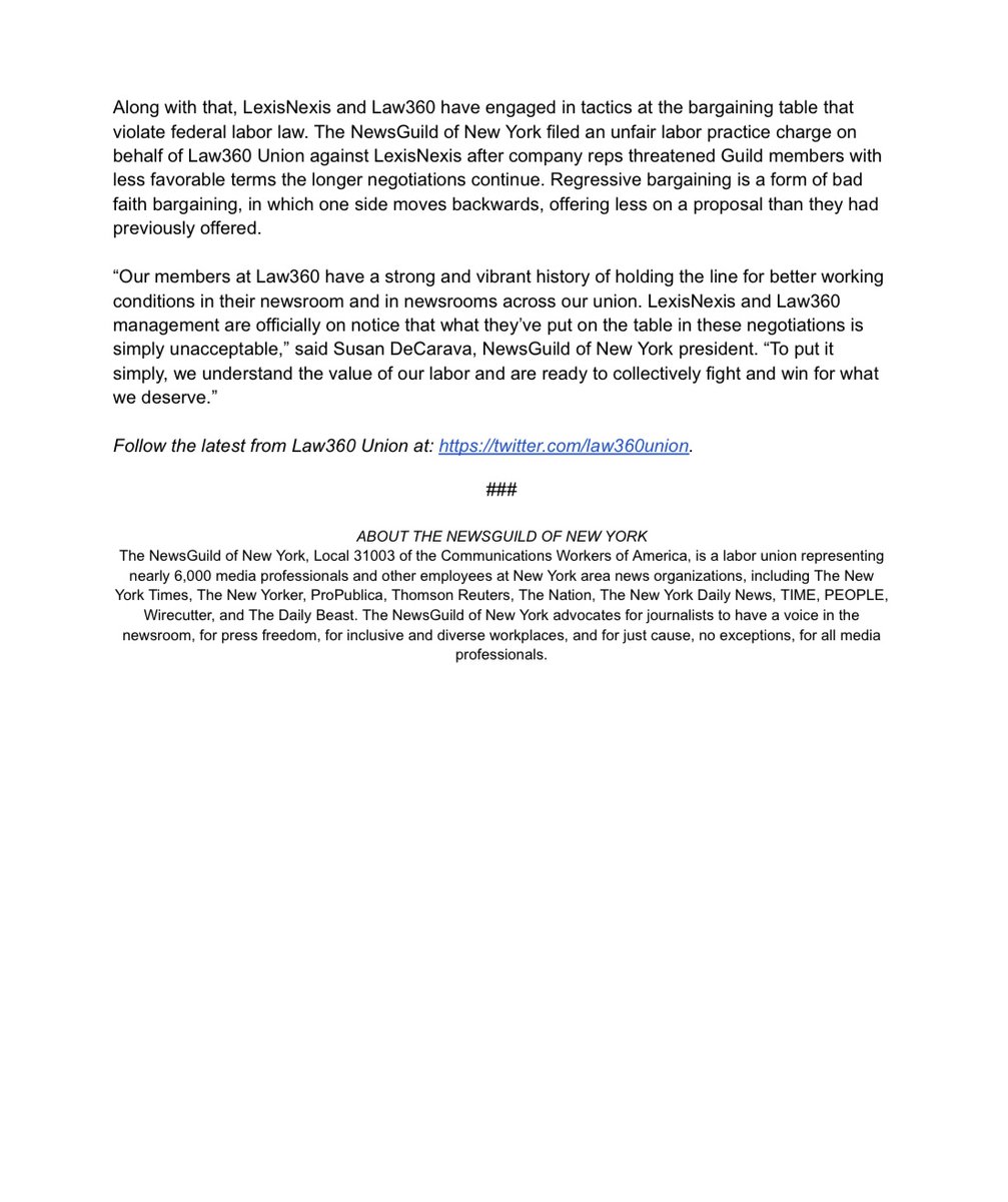 NewsGuild of New York (@nyguild) on Twitter photo STRIKE AUTHORIZATION: 96% of <a href="/law360union/">Law360Union</a> has voted to authorize a strike. Read our release here....
nyguild.org/post/strike-au… STRIKE AUTHORIZATION: 96% of <a href="/law360union/">Law360Union</a> has voted to authorize a strike. Read our release here....
nyguild.org/post/strike-au…