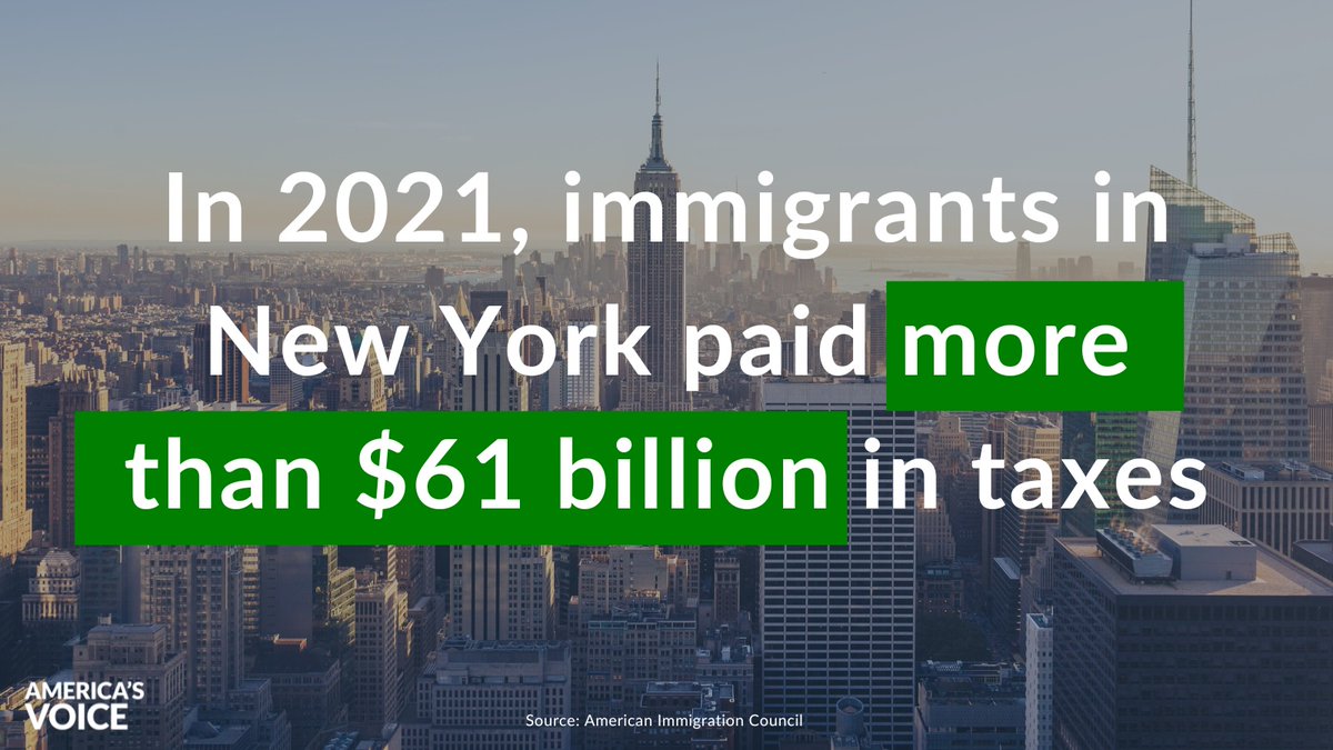 In case you didn't know 🤔

Immigrants play a major role in New York’s workforce and economy by paying billions in taxes that help fund social services and programs like Medicare and Social Security. #ImmigrantsAreNY