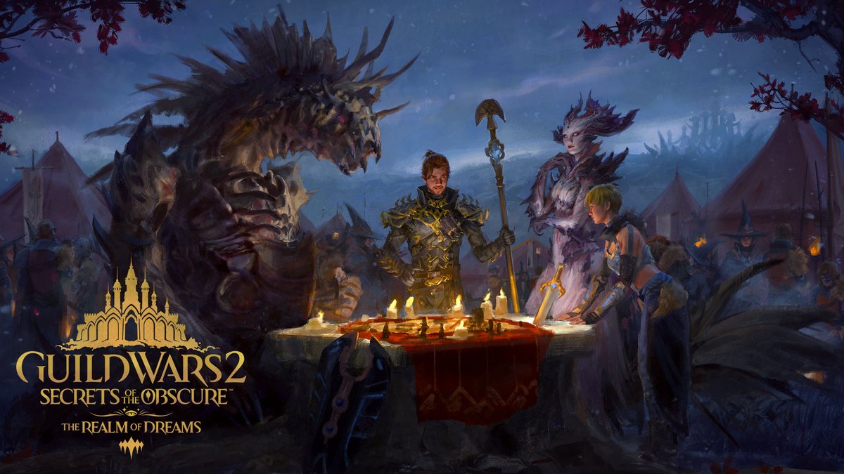 The Realm of Dreams awaits, Wayfinder. The latest update to Guild Wars 2: Secrets of the Obscure is now live with new story Chapters, Legendary Relics and Armor, Tier-one Obsidian Legendary Armor, and much more. guildwars2.com/news/live-now-…