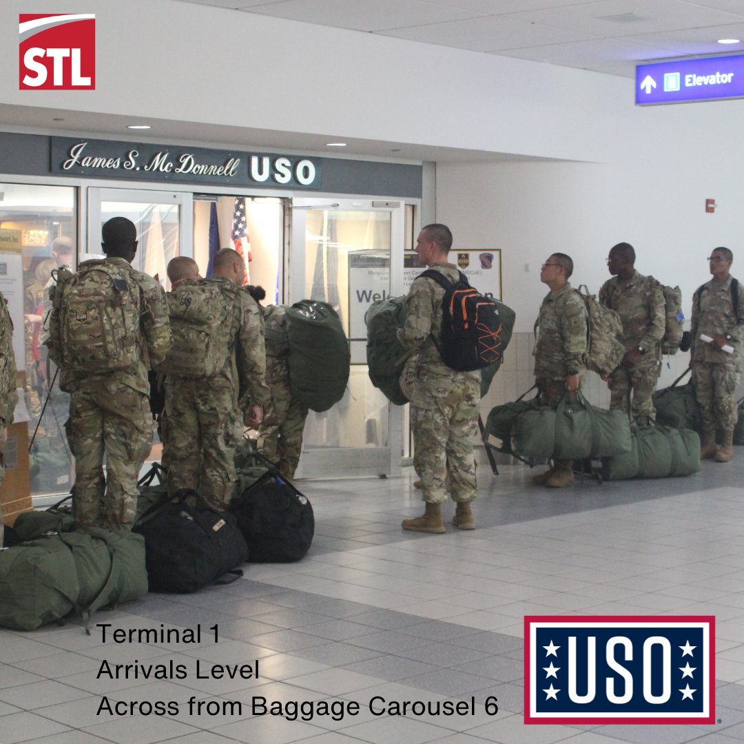 flystl's tweet photo. Grateful for the STL USO's commitment to supporting our troops every day. They are located in Terminal 1 on the Arrivals/Lower level across from baggage carousel 6. Let's give a round of applause to the amazing team!ππ
#FLSTY #USO #MissouriUSO #supportingtroops https://t.co/neOdKGcm3c