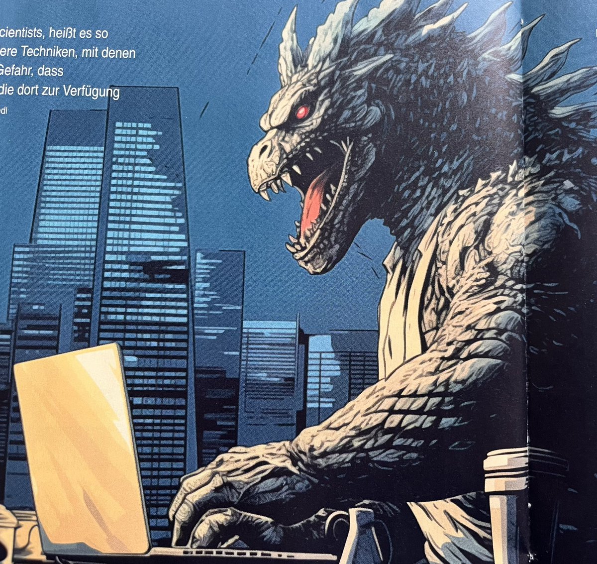 FrischeFische's tweet photo. Was steht bloß bei diesem KI-generierten Symbolbild eines Hackers vorn auf dem Schreibtisch?
Kaffeebecher und Milchkännchen in Cybertruck-Optik?
Und wofür sind die 10 Anschlüsse des Notebooks? https://t.co/tC2GvZYWgI
