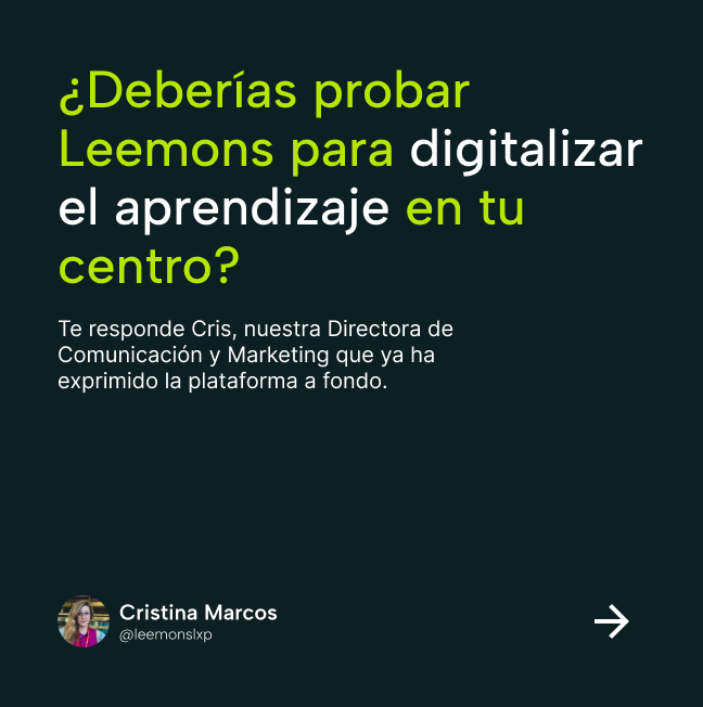 Leemonslxp's tweet photo. Ayer, @marina_vibrunes nos hizo un pequeño spoiler de la nueva versión de Leemons LXP🍋
🎀Y hoy, nuestra Directora de Comunicación, @CrisMarcos10 ha querido sumarse, contándonos su secreto para que cualquier proyecto formativo sea exitoso.
🧵Te lo contamos en este hilo
#Edtech https://t.co/sOuTkrvoEX