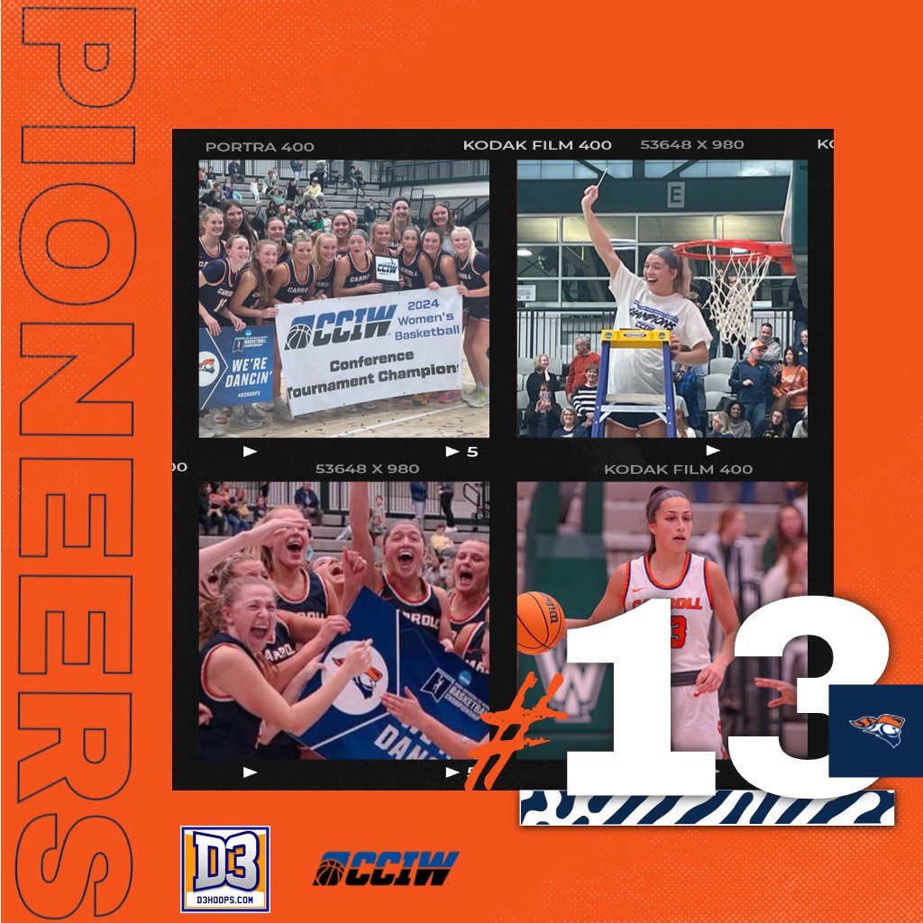 . @carrollu_wbb moves up 6 spots to number 13 in this week's D3hoops.com Top 25 Poll. That marks the highest ranking in program history and is the 7th consecutive week that the team has been ranked, which is the longest such streak in program history #d3hoops #GoPios