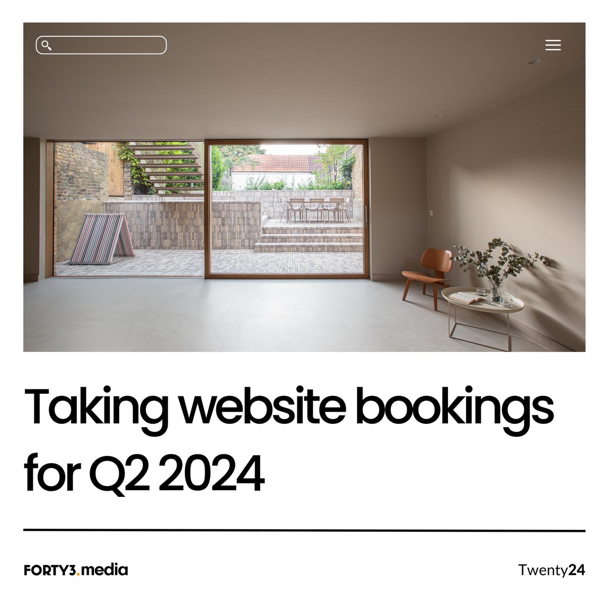 Exciting Times! 🎉

I’m booking website design & development projects for Q2 2024!

We're opening our doors to 6 new projects only this quarter👨🏼‍💻

Drop me a message to book a call and discuss your brief.

#websitedesign #webdevelopment #webflow #manchesterbusiness