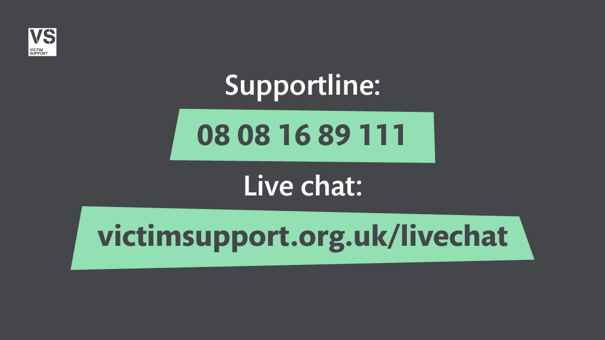 VS_WestMidlands's tweet image. We know that picking up a phone to ask for help can be daunting.
Our online live chat service is now available 24/7 across England and Wales.
Please seek the support you deserve: victimsupport.org.uk/live-chat
#wmidshr